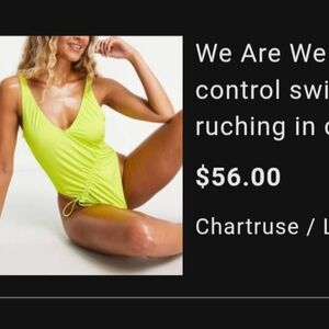 Asos CHARTREUSE SWIMSUIT US L